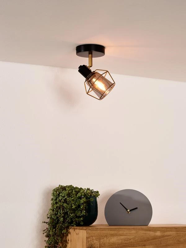 Lucide NILA - Ceiling spotlight - 1xE14 - Black - ambiance 1